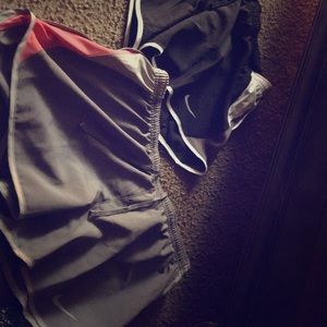 Pink and gray on the other and black and white